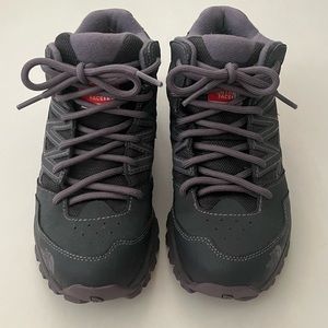 North Face Kids Mid Waterproof Hiking Shoe - Big Kids Size 4 / Gray & Purple